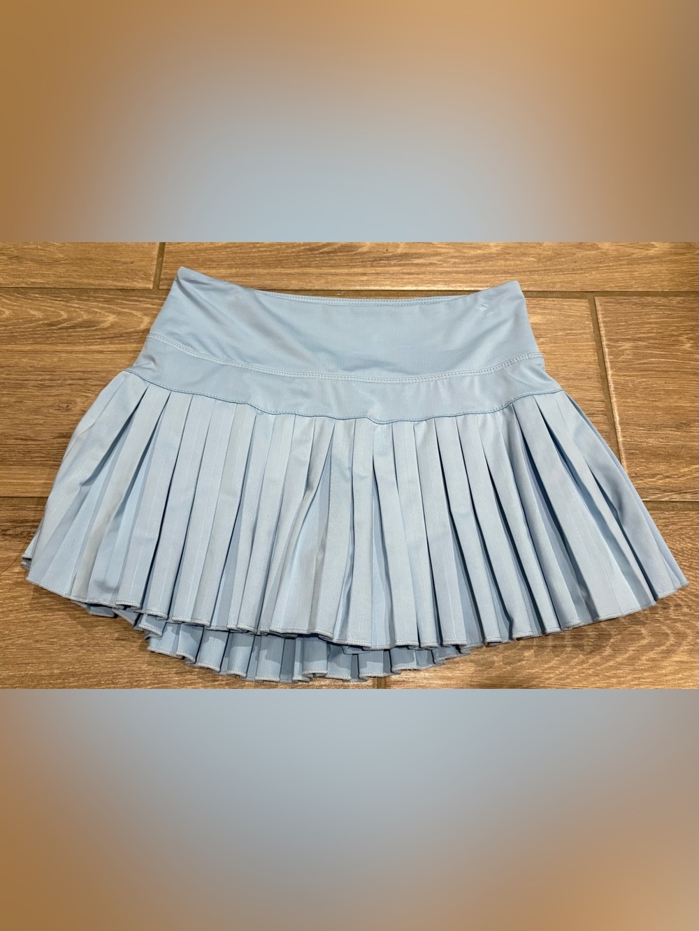 GoldHinge Baby Blue Pleated Athletic Skort Stretch Activewear Women's Size S